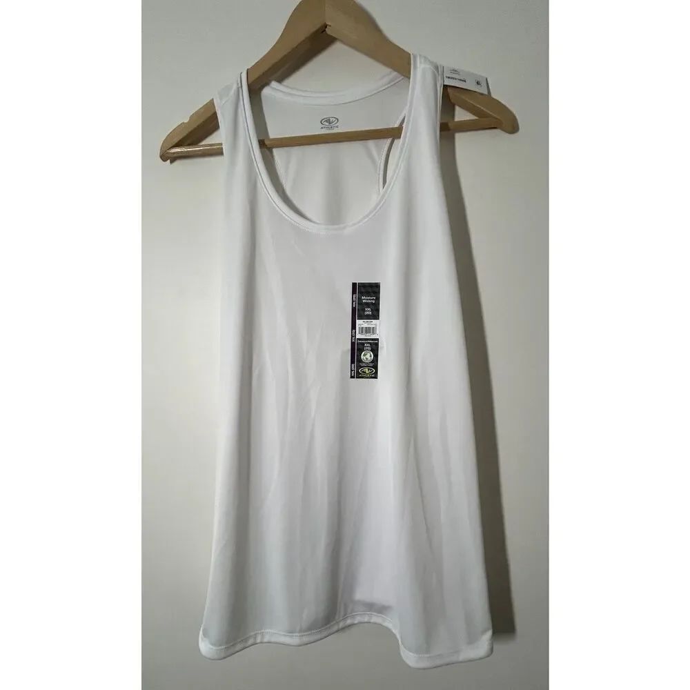 Athletic Works Women's XXL 20 White Stretchy Tank T-Shirt Top
